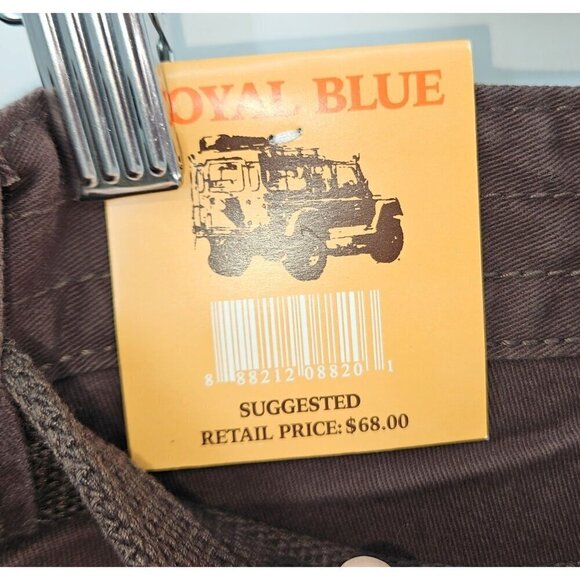 Royal Blue Safari Gear Cargo Pants Mens 36 x 32 Brown Pockets Outdoors Work NEW - Picture 12 of 13